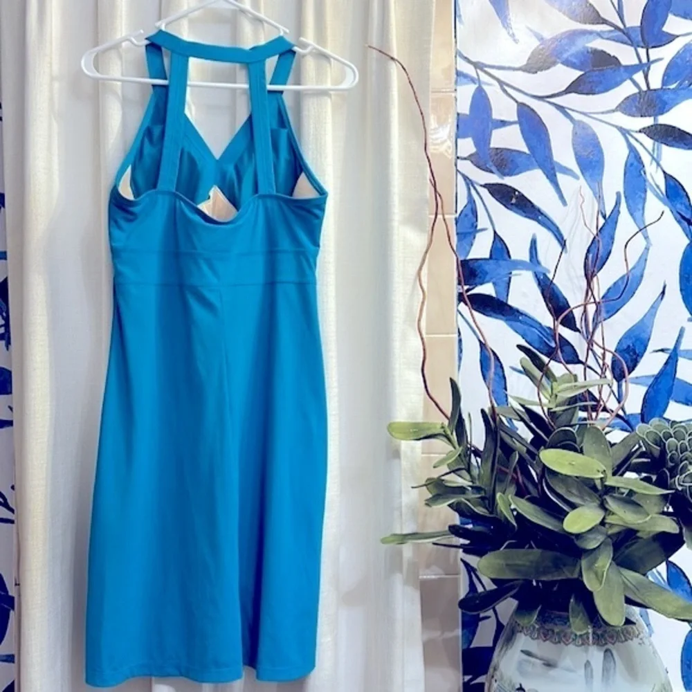 Women’s Athleta Sunfish Polyester & Spandex V Neck Tank Style Swim Dress Size M